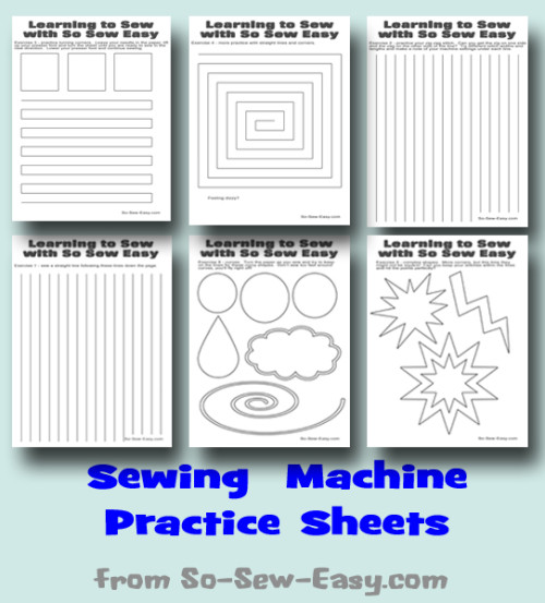 Learn to sew and use your sewing machine with these Sewing Machine Practice Sheets.