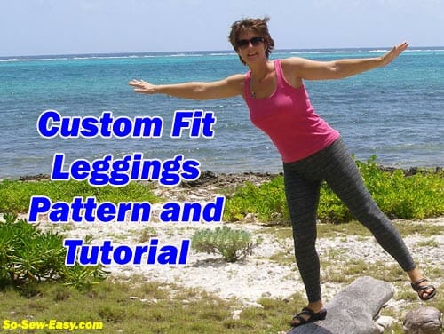How to draft your own custom leggings pattern and sew leggings from So Sew Easy. Once the pattern is done, the sewing is so quick and easy, I'll be making lots of these in all sorts of fabrics!