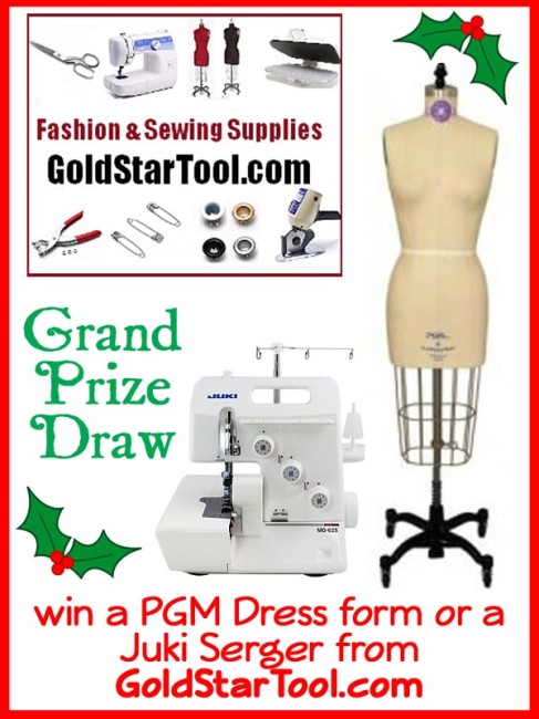 Daily giveaways throughout November and a Grand Prize Draw to win a PGM dress form and a Juki Serger! Running at So Sew Easy during Nov 2013.