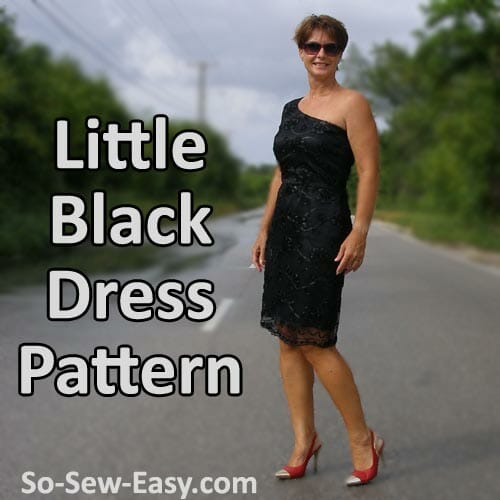 Little Black Dress pattern - free sewing pattern for the perfect party dress from So Sew Easy.