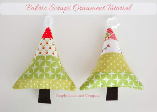 Make these cute fabric scraps ornaments. Seasonal Sewing Series at So Sew Easy.
