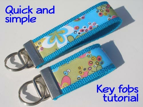 Quick and simple, sewn ribbon key fob tutorial.