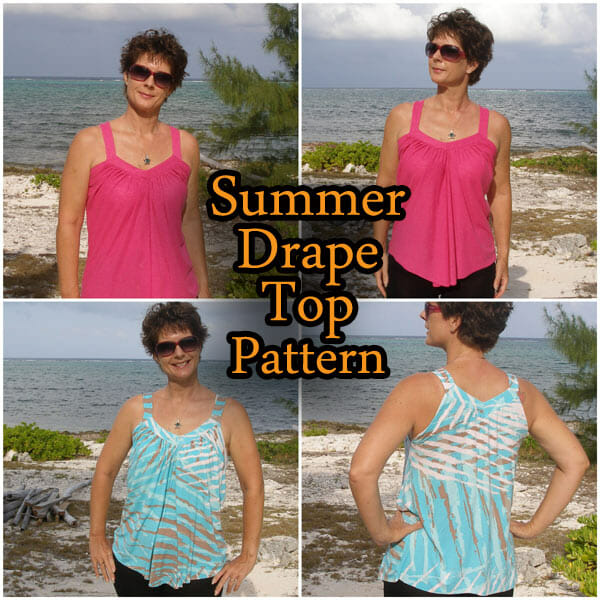 Summer Drape Top. Free sewing pattern and step by step photo tutorial from So Sew Easy.