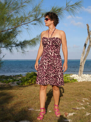 Easy dress pattern - the Easy Summer Dress.  Free multi-size pattern and step by step photo tutorial from So Sew Easy.