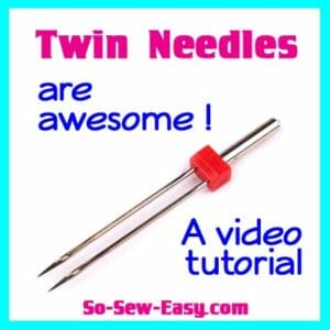 How to use twin needles for hemming on knit fabrics. Also great for decorative stitches - a video tutorial.