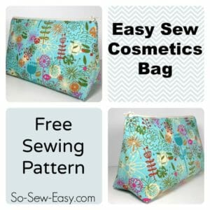 Easy Cosmetics Bag Pattern. Free pattern, quick and easy to sew but so many uses!