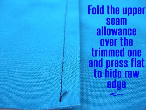 How, where and why to sew a Flat Felled Seam finish. One way to hide your raw edges.