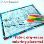 Make a wipe clean dry erase coloring placemat for toddlers using Iron on Vinyl.