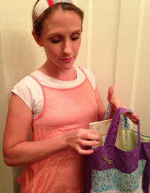 Sewing for Charity - sew hand-made tote bags for breast cancer patients. 