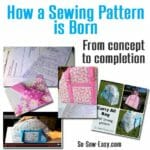 The process of designing and publishing a sewing pattern from concept to release.