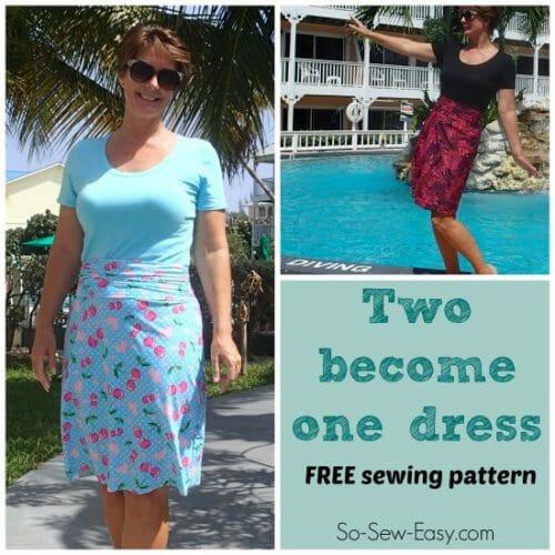 Two Become One - Free T-shirt Dress Pattern | So Sew Easy