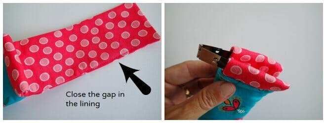 How to sew an easy glasses case using one of those flex frames that you pinch to open.