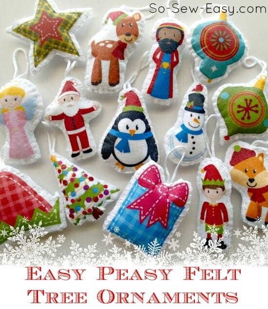 Genius idea for how to make quick and easy felt ornaments for the tree. These come in 2 sizes, mini and regular. Great for kids.