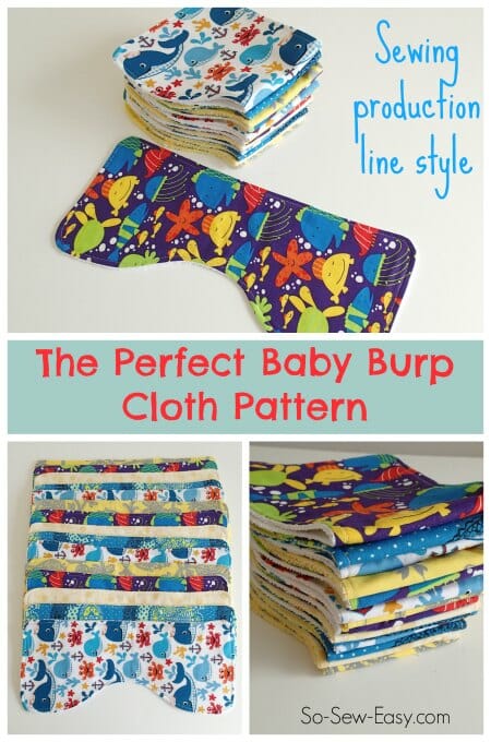 The perfect baby burp cloth pattern, and how to sew them production line style.