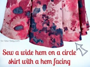 How to sew a wide hem on a circle skirt using a hem facing