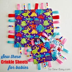 How to make this ribbon toy for babies and toddlers that makes a crinkly noise that they love.