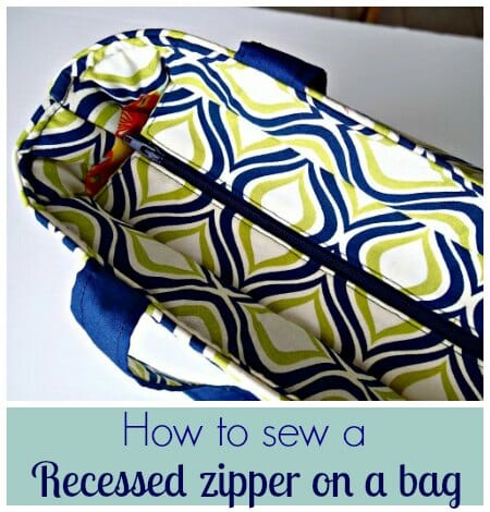 sewing recessed zipper bag