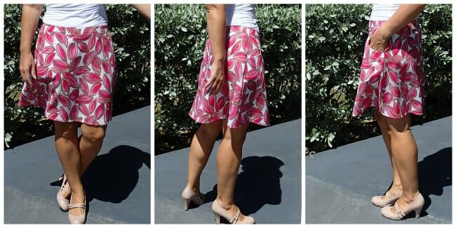 A-line skirt pattern. Great pockets and very clear step by step video with lots of tips to get a great fit on this skirt.