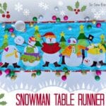 Love the bright colors in this snowman table runner. Would also make a great mini quilt or wall hanging.