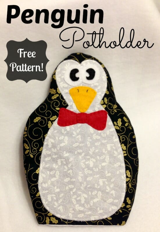 This penguin pot holder is so cute! Can make this a boy or girl potholder. Christmas fabrics are good for this too.