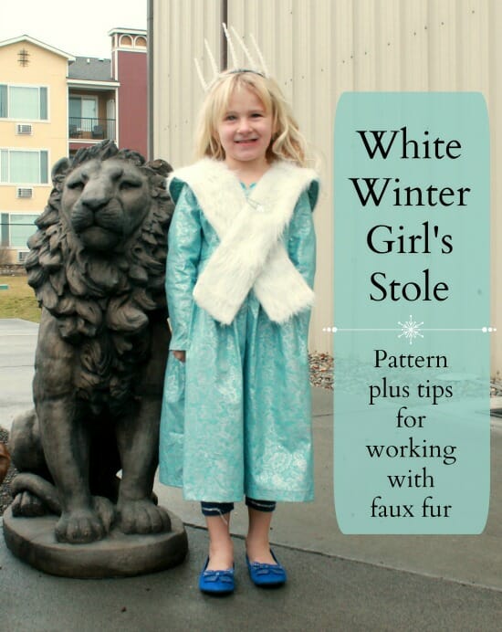 White Winter Girl's Stole and Tips for Working with Faux Fur {{Friends Stitched Together for So Sew Easy}}