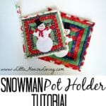 Fun snowman pot holder. I love how easy this background is to make - looks much more complicated than it is.