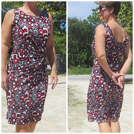 Love this twist on the front of this dress. Flattering and yet its easy to sew. (Video)
