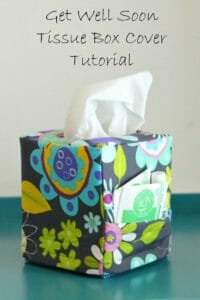 Nice idea. Get well soon tissue box cover with pocket for your chap stick, cough drops etc