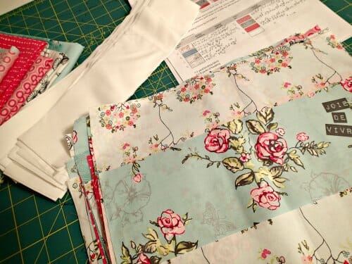 Making my 2nd quilt.  Cherie Jubilee from a ready made kit.  Love the mix of vintage and modern fabrics.