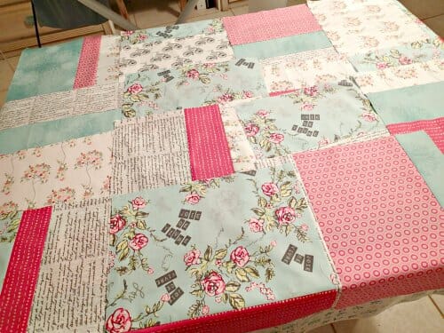 Making my 2nd quilt.  Cherie Jubilee from a ready made kit.  Love the mix of vintage and modern fabrics.