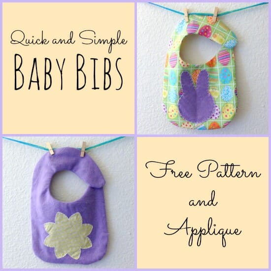 So adorable!  Pattern and tutorial for these Spring or Easter Baby Bibs.