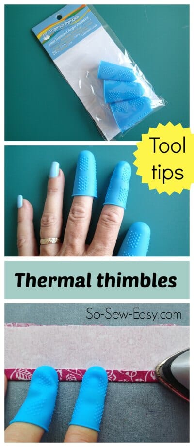 Sewing tool tips. These thermal thimbles are just what I've been looking for to stop my fingers getting burned from the steam iron.