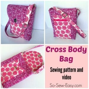 Just what I've been looking for. A cross-body bag sewing pattern with lots of pockets inside and out and lots of options.