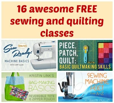 Links to all the free sewing and quilting classes on Craftsy and a summary of each, all in one place.