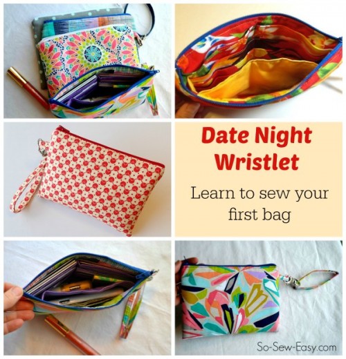 Love this pattern for beginners. Simple wristlet purse with a few nice features such as a padded pocket and a place for cards too.