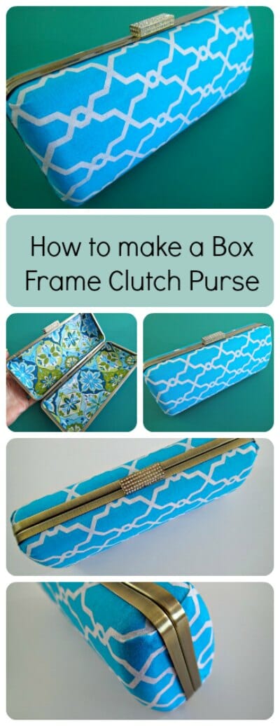 How to make this box frame clutch purse. I didn't know it was so easy! Looks very professional, even I can do this. No sewing involved.
