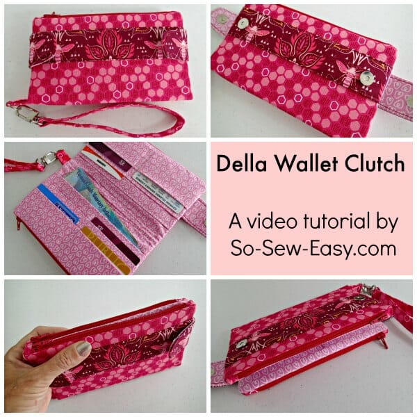 Full step by step video tutorial on how to make the Della Wallet from Swoon Patterns.
