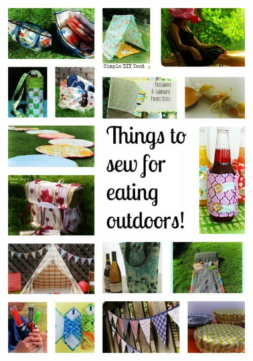 Things to sew for eating outdoors - National picnic week. Make eating out fun and summery.