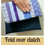 Fold Over Clutch Bag Pattern - denim and cotton fabrics combined to create stylish unique clutch