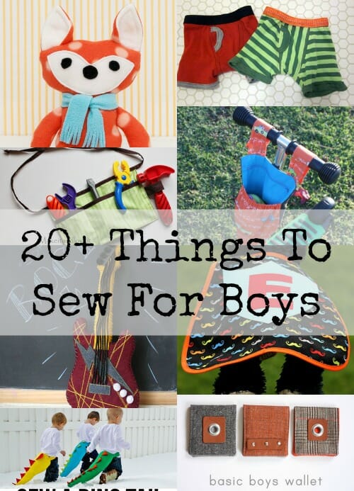 Things To Sew For Boys. All free pattern and tutorials for things boys would love from toys to clothes.