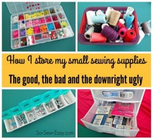 Ideas to store small sewing tools and supplies. Some are pretty practical, some are pretty nifty and for some, buying a dedicated item does work best.