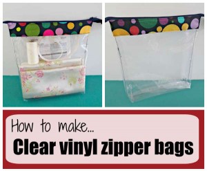 How to make clear vinyl zipper bags. I use mine to keep fabric, thread, pattern and zipper together for planned projects, but these are good for lots of things. Think first aid kit!
