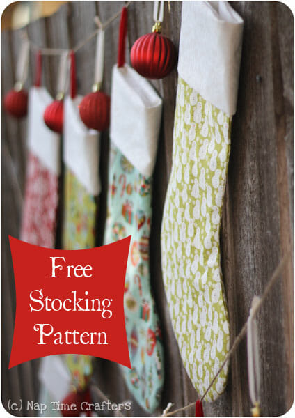 The perfect simple Christmas Stockings pattern to sew. 