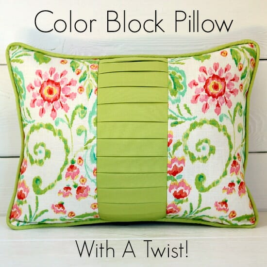 How to make this stunning reversible color block pillow with knife pleat panel and cording. Videos help you every step of the way.