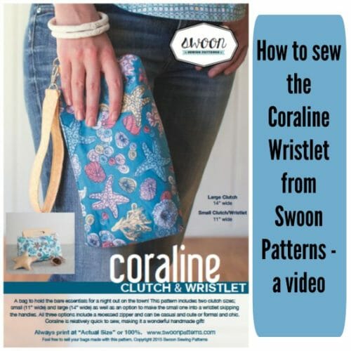 Video tutorial on how to sew the Swoon Coraline wristlet purse,