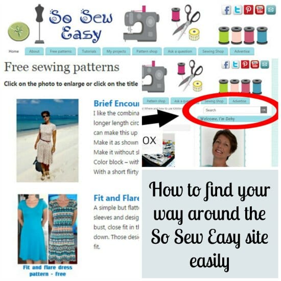 Tips for how to find what you are looking for and navgate your way easily around the So Sew Easy site