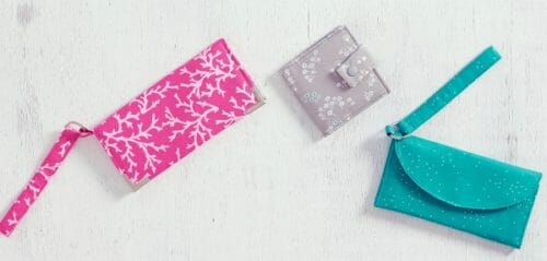 Sew 3 simple wallets and learn lots of new sewing skills along the way.