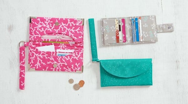 Sewing Wallets: Step by step. Learn lots of new sewing skills and techniques while sewing 3 fun and interesting wallet projects.