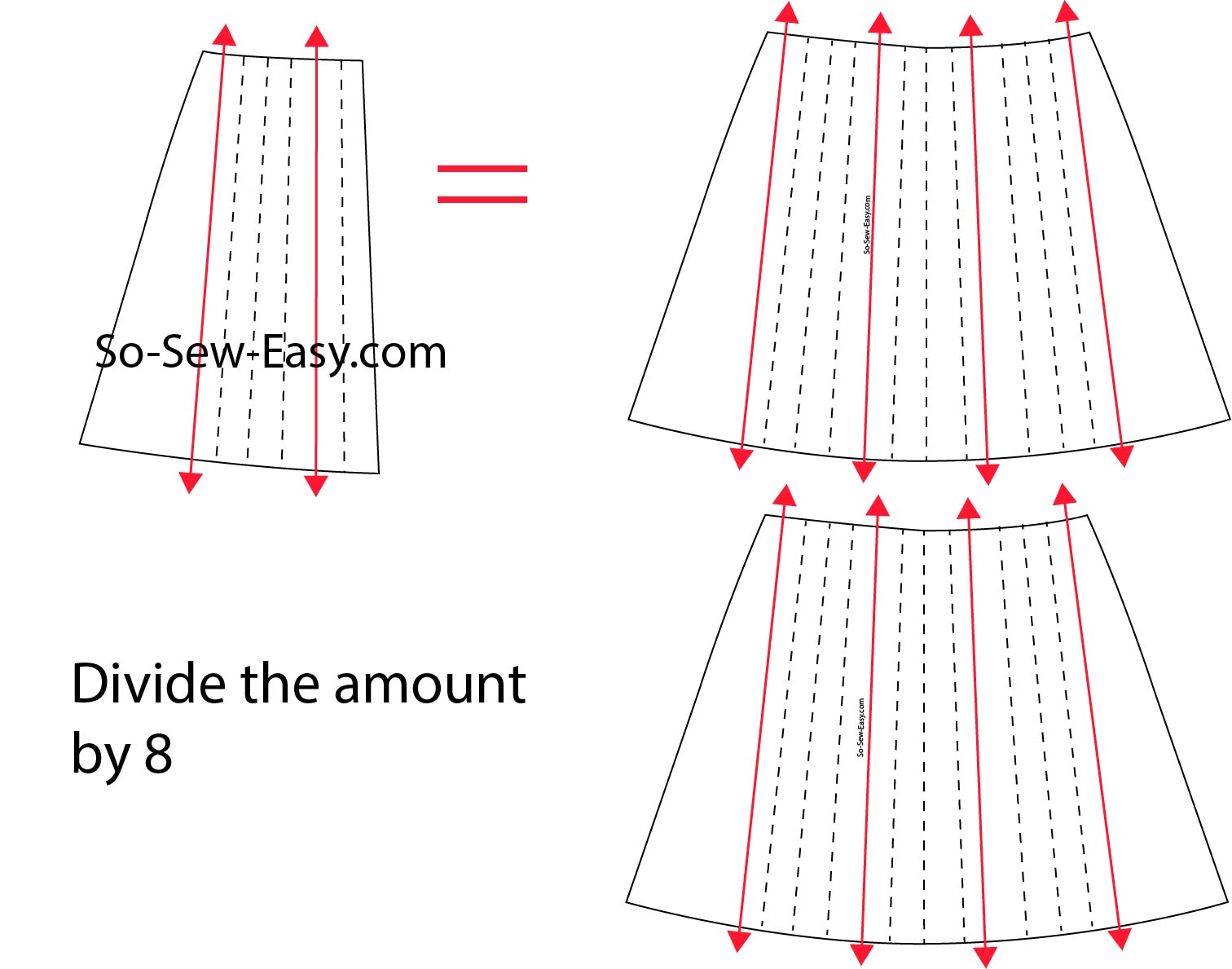 Altering the Easy Pleated Skirt pattern. How to increase or decrease ...