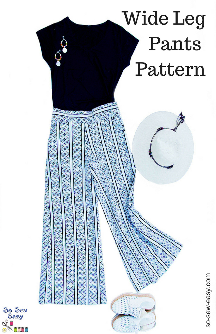 Womens Wide Leg Pants Free PDF pattern - Life Sew Savory